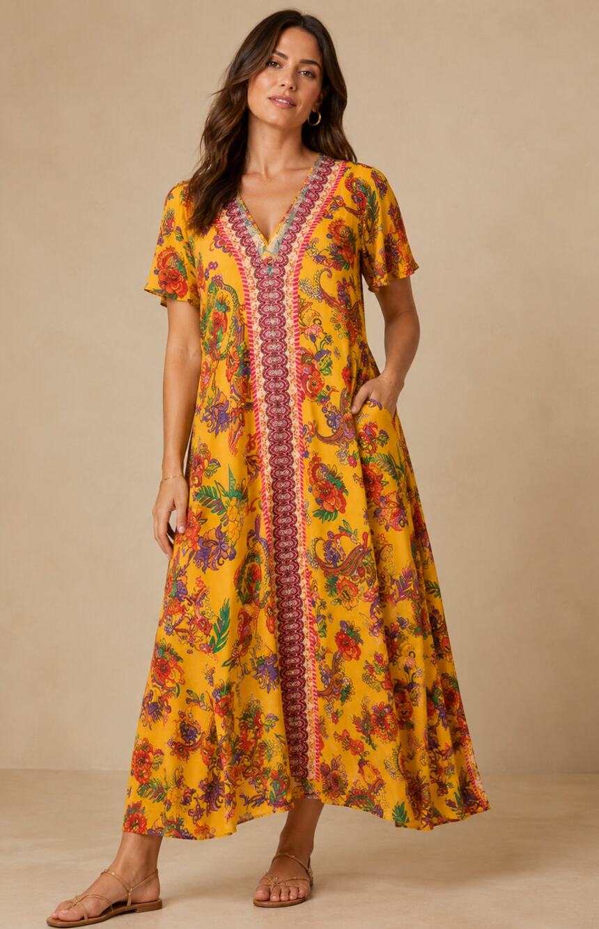 New Johnny Was Linnea Dress Size XL Floral Embroidered Boho Maxi